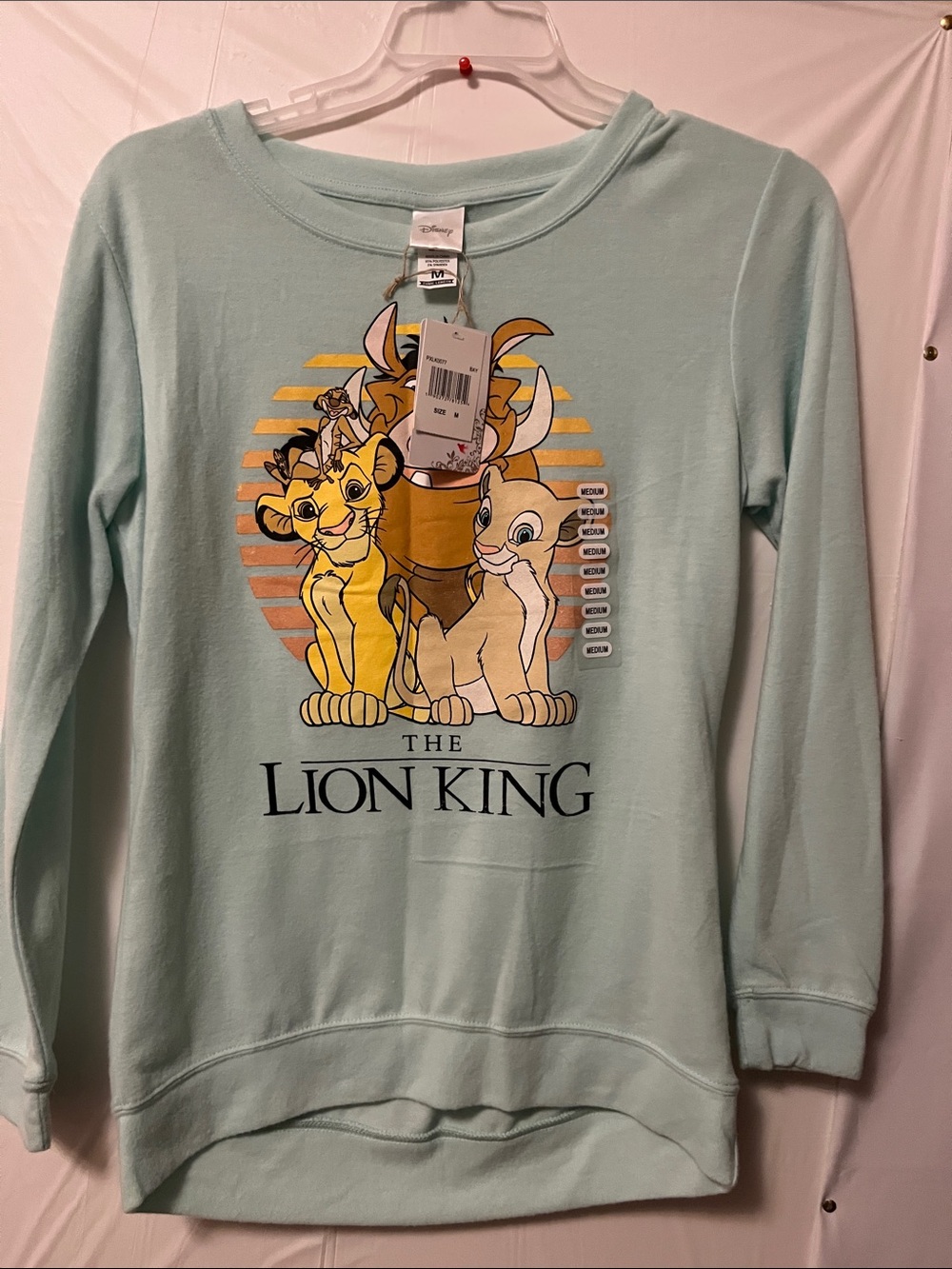 Disney Light Blue Lion King Long Sleeve Tee with Simba & Nala